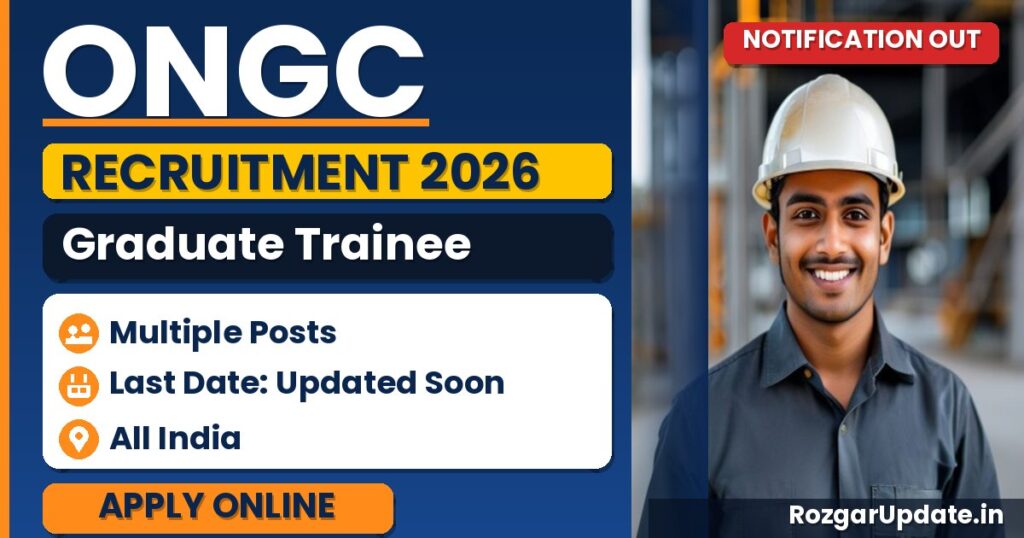 ONGC Graduate Trainee Recruitment 2026 - banner image