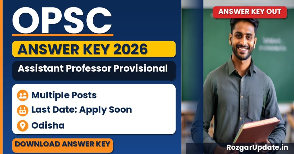 OPSC Assistant Professor Provisional Answer Key 2026 Out - banner image