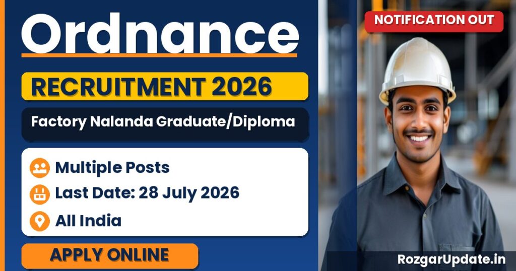 Ordnance Factory Nalanda Graduate/Diploma Project Engineer (Chemical) Recruitment 2026 - banner image