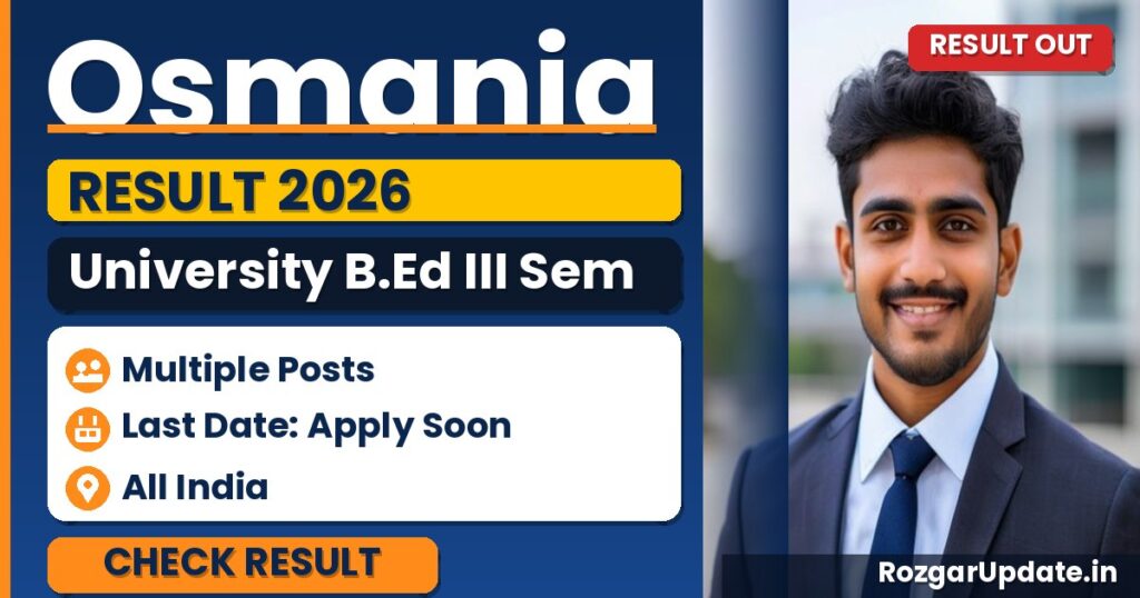 Osmania University B.Ed III Sem Result 2026 Released - banner image