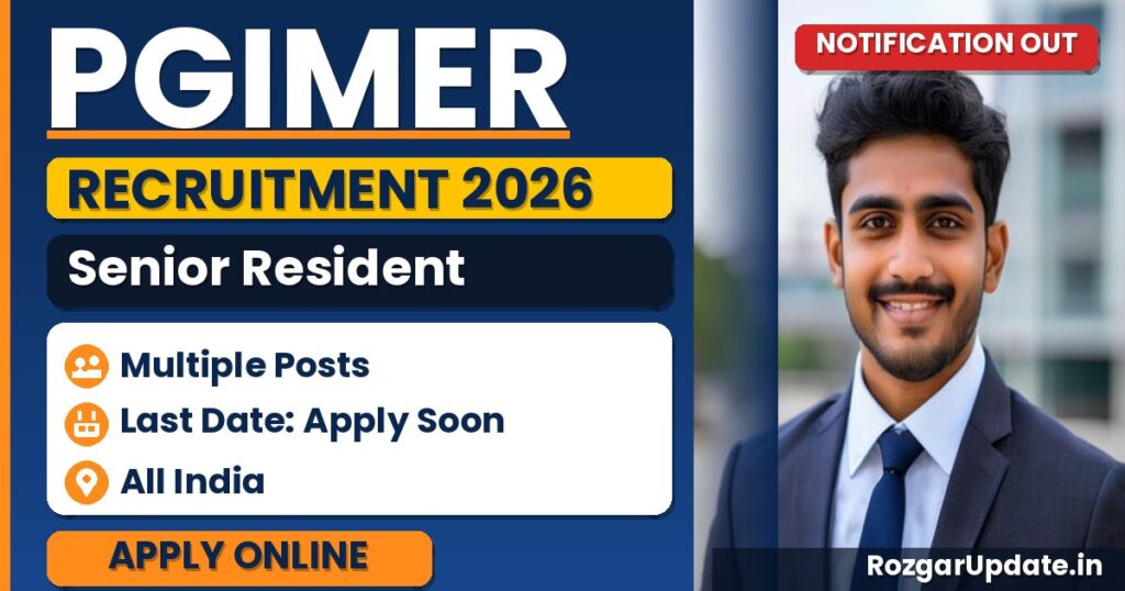 PGIMER Senior Resident Recruitment 2026 - banner image
