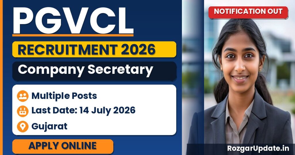 PGVCL Company Secretary Recruitment 2026 - banner image