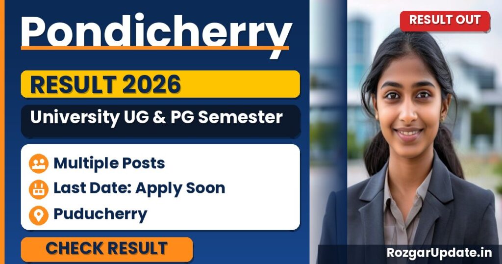 Pondicherry University UG & PG Semester Result 2026 Out - banner image