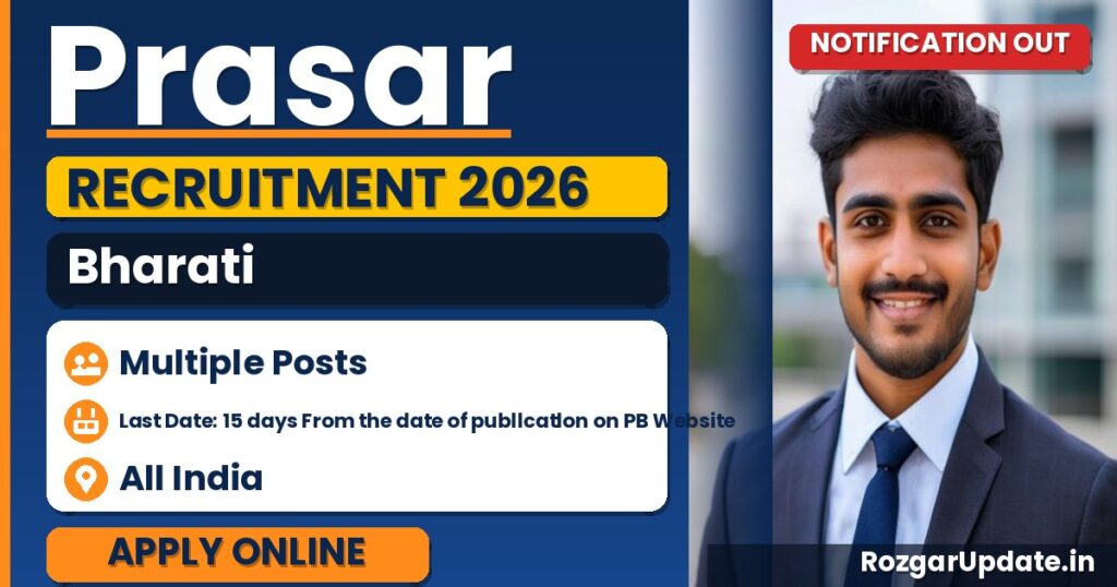 Prasar Bharati Recruitment 2026 - banner image