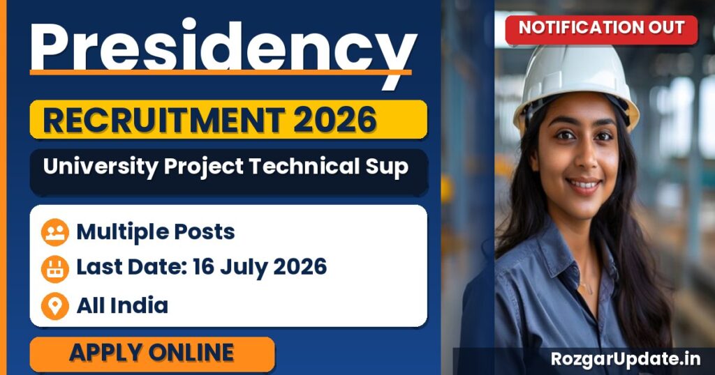 Presidency University Project Technical Support-III Recruitment 2026 - banner image