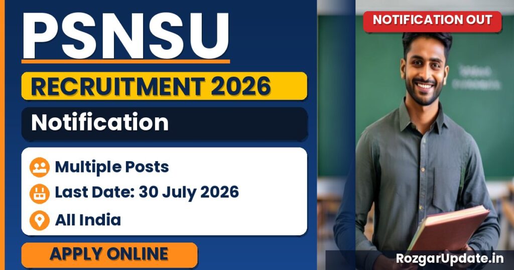 PSNSU Recruitment 2026 - banner image