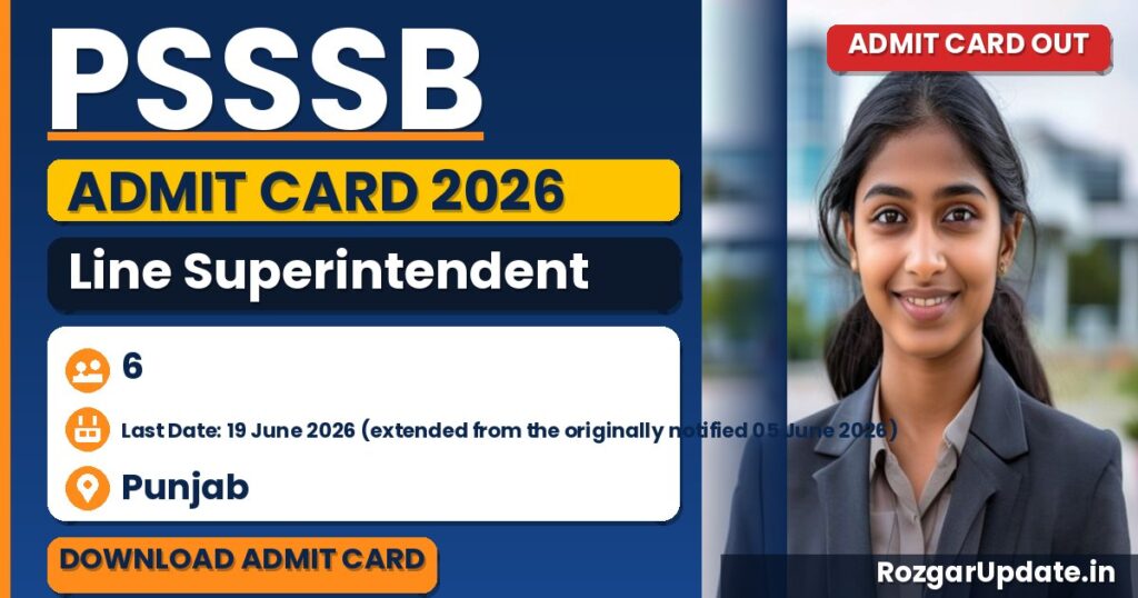 PSSSB Line Superintendent Admit Card 2026: Download Hall Ticket - banner image