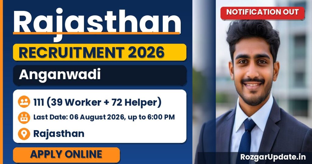 Rajasthan Anganwadi Recruitment 2026: Apply for 111 Posts - banner image