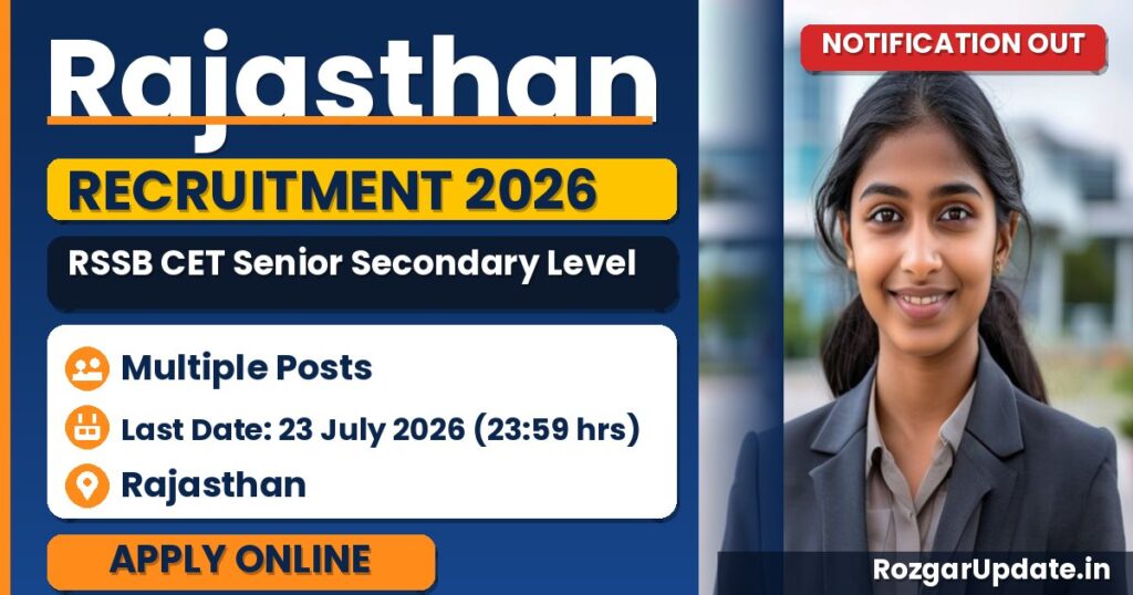 Rajasthan RSSB CET Senior Secondary Level Notification 2026 Out - banner image