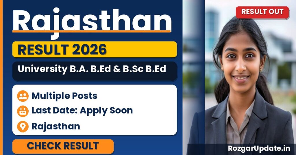 Rajasthan University B.A. B.Ed & B.Sc B.Ed Result 2026 Out - banner image