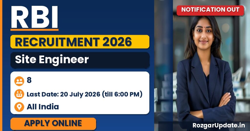 RBI Site Engineer Recruitment 2026 Notification Out - banner image