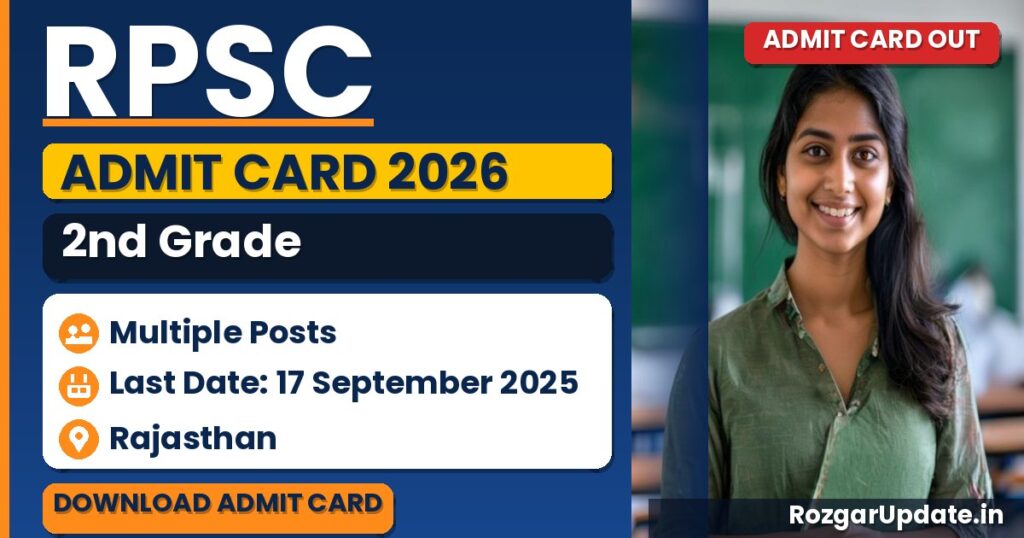 RPSC 2nd Grade Admit Card 2026: Senior Teacher Hall Ticket Release Date, Download Link @rpsc.rajasthan.gov.in - banner image