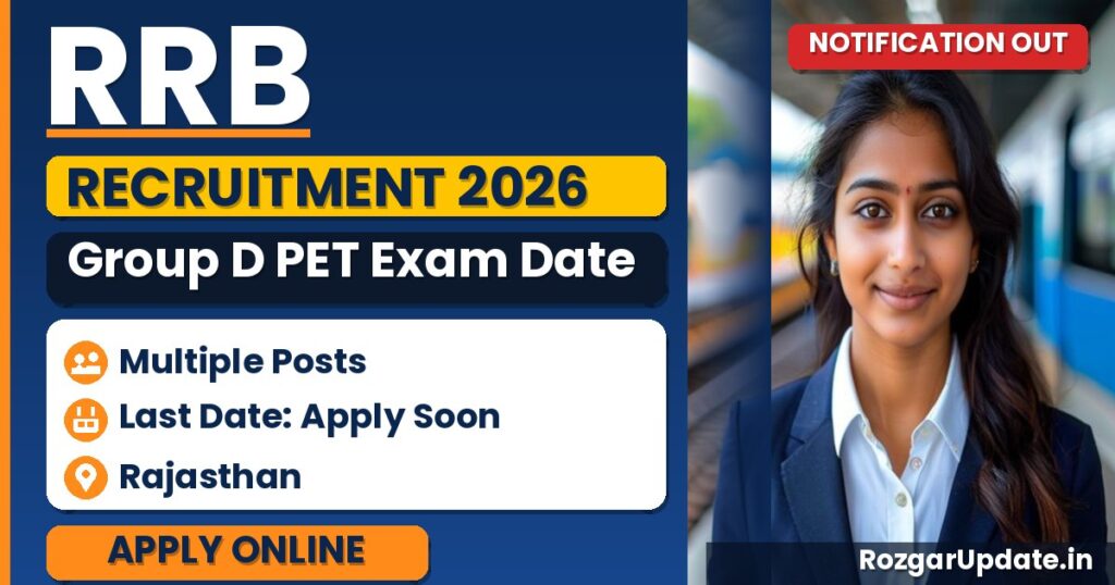 RRB Group D PET Exam Date 2026: NWR Jaipur Schedule for CEN 08/2024 (Level-1) - banner image