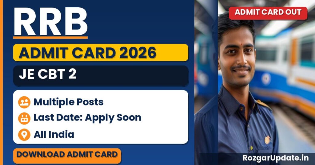 RRB JE CBT 2 Admit Card 2026 Out - banner image