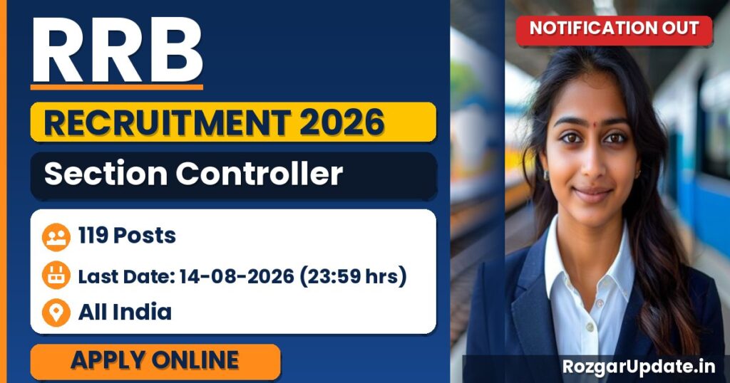 RRB Section Controller Recruitment 2026 (Short Notice) - banner image