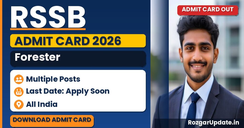 RSSB Forester Admit Card 2026 Out - banner image