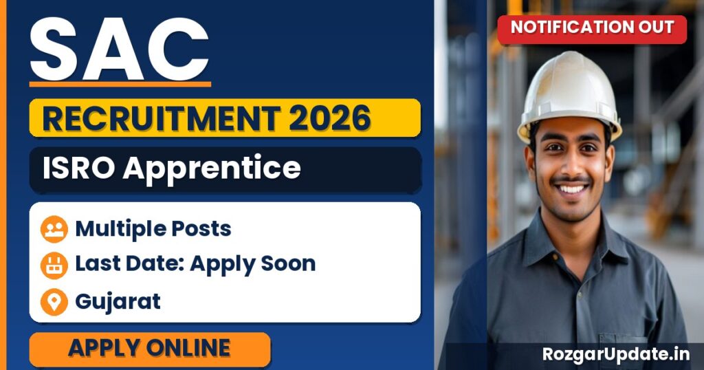 SAC ISRO Apprentice Recruitment 2026 – Walk-In for Graduate, Technician & Trade Apprentice Posts - banner image