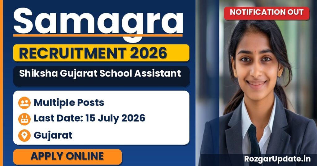 Samagra Shiksha Gujarat School Assistant Recruitment 2026 - banner image