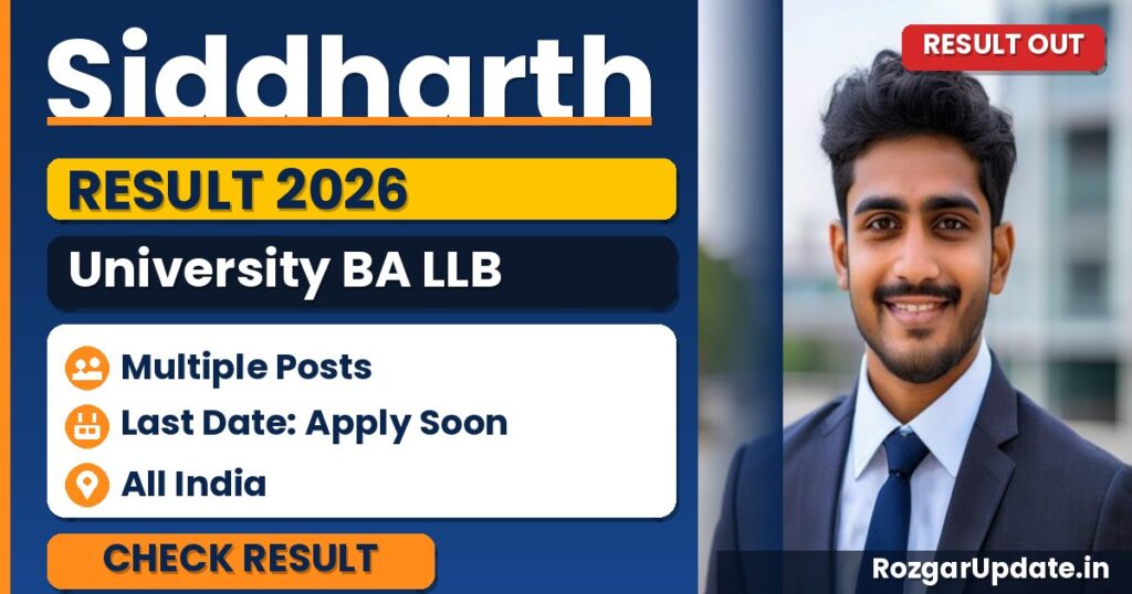 Siddharth University BA LLB Result 2026 Out - banner image