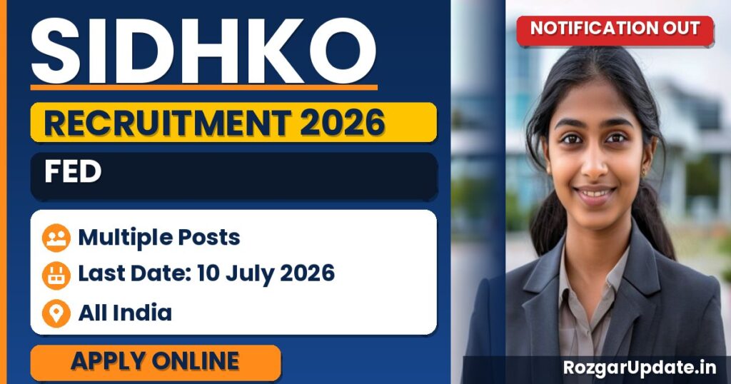 SIDHKO FED Recruitment 2026 - banner image