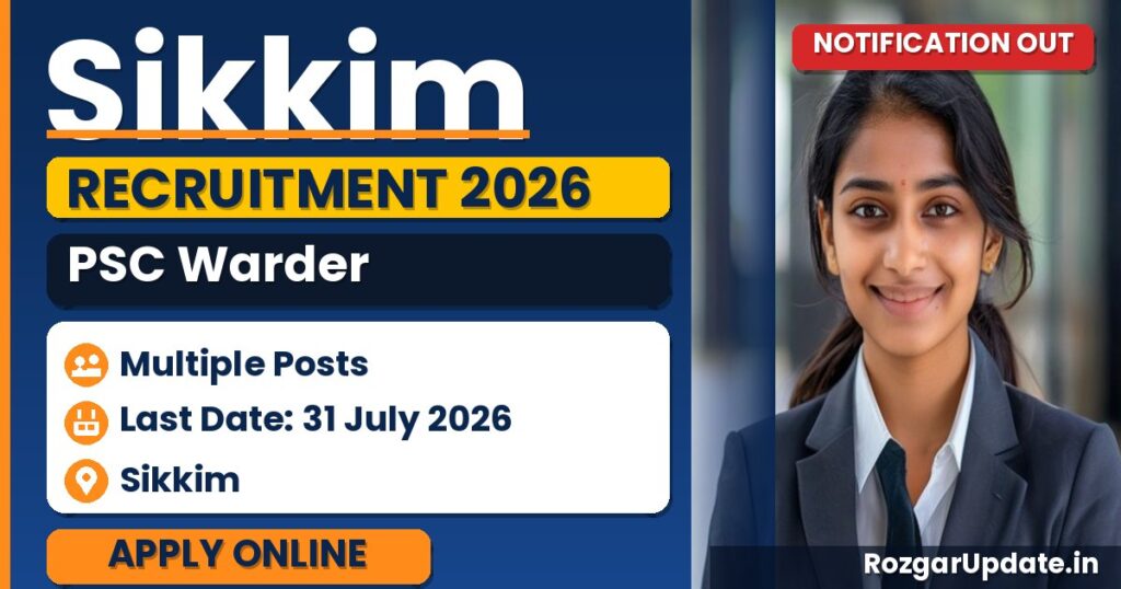 Sikkim PSC Warder Recruitment 2026 - banner image