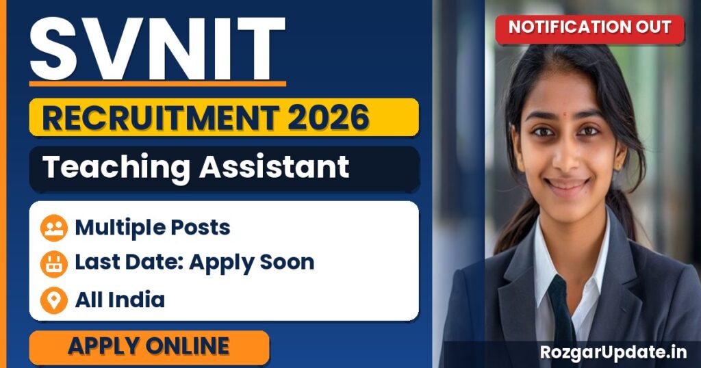 SVNIT Teaching Assistant Recruitment 2026 - banner image