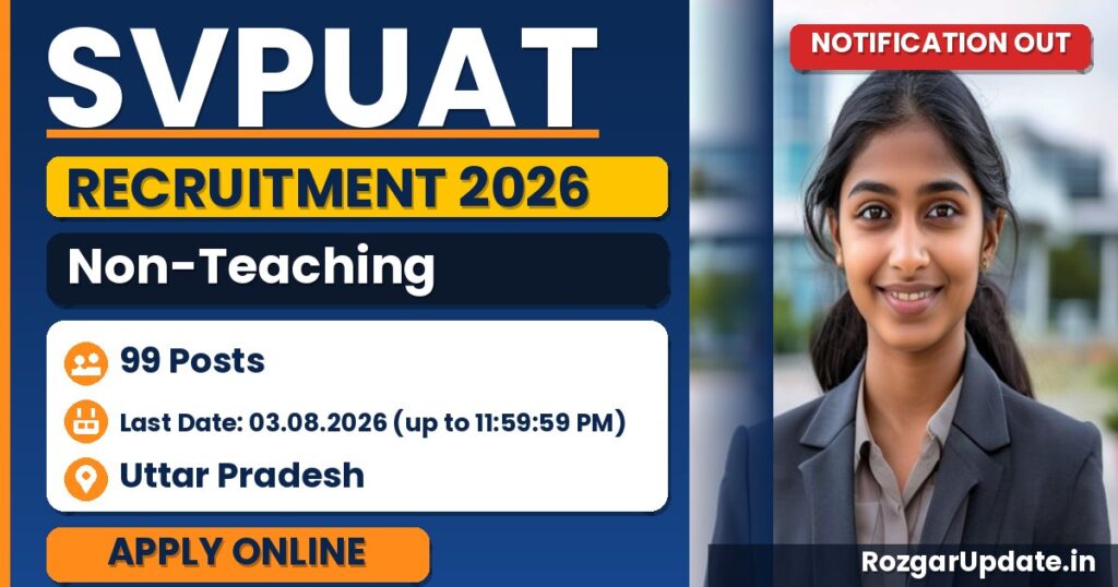 SVPUAT Non-Teaching Recruitment 2026: Apply Online for Account Officer, KVK, Subject Matter Specialist & Director Posts - banner image