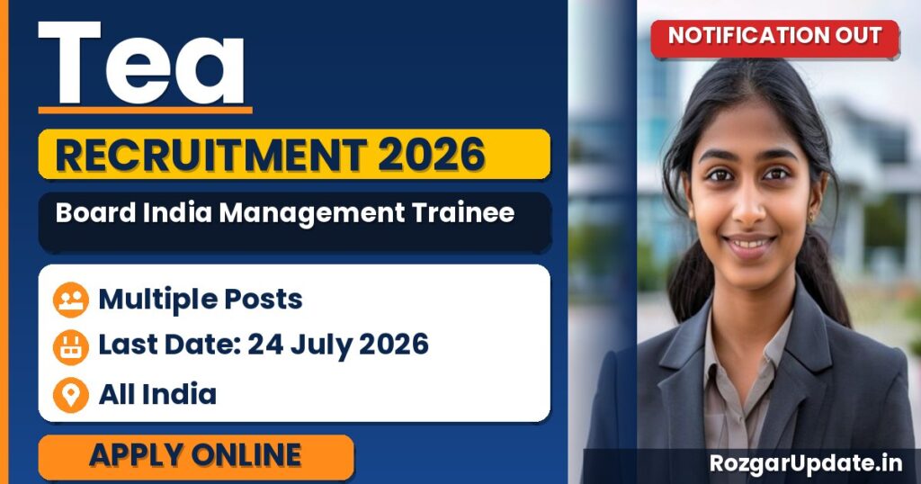 Tea Board India Management Trainee Recruitment 2026 - banner image