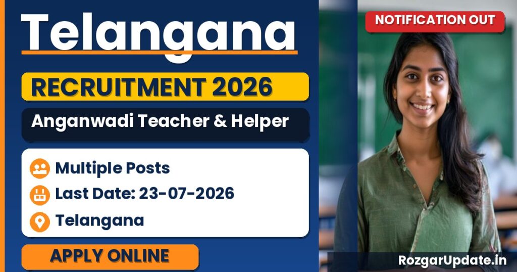 Telangana Anganwadi Teacher & Helper Recruitment 2026 - banner image