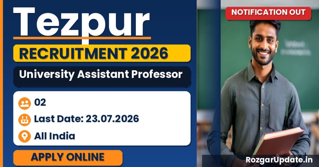 Tezpur University Assistant Professor Recruitment 2026 - banner image