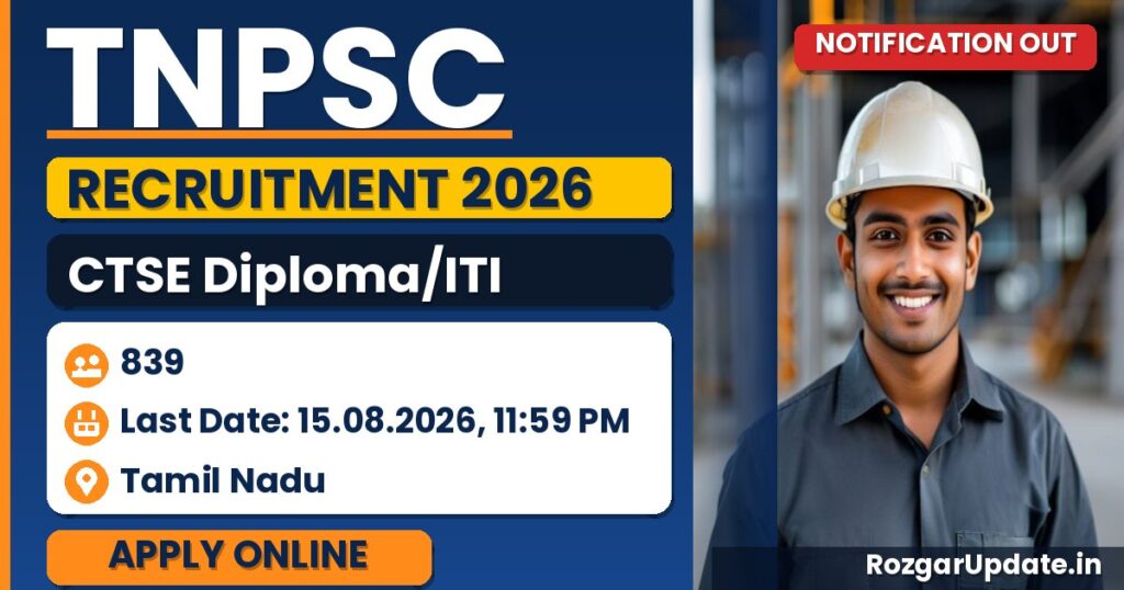 TNPSC CTSE Diploma/ITI Recruitment 2026 Notification Out - banner image