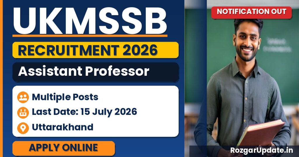UKMSSB Assistant Professor Recruitment 2026 - banner image