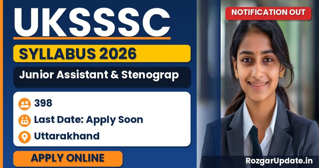 UKSSSC Junior Assistant & Stenographer Syllabus 2026 - banner image
