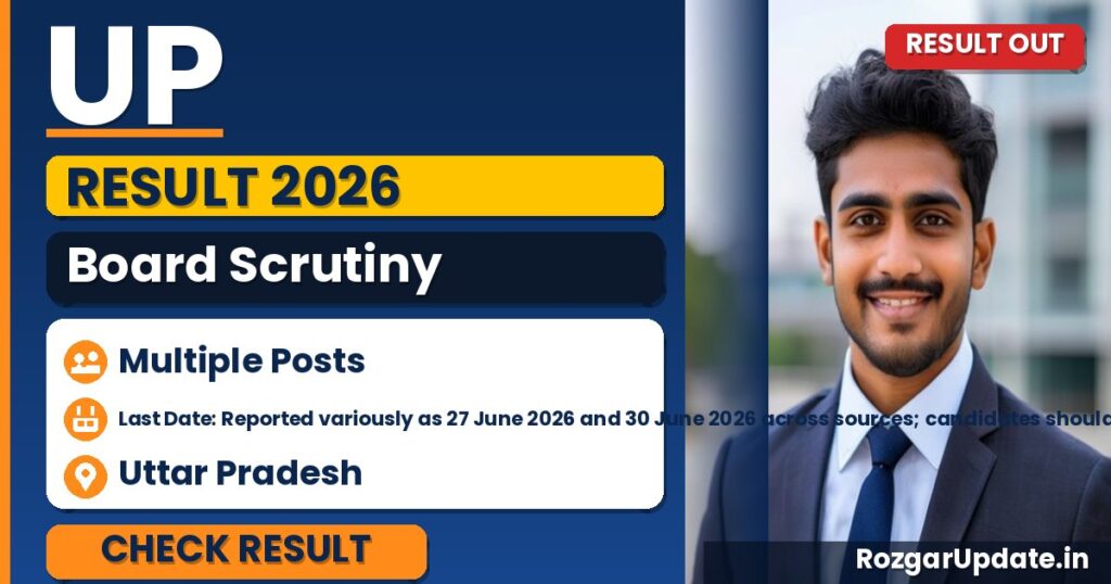 UP Board Scrutiny Result 2026 OUT - banner image
