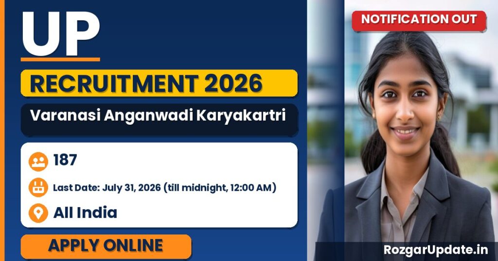UP Varanasi Anganwadi Karyakartri Recruitment 2026: 187 Posts - banner image