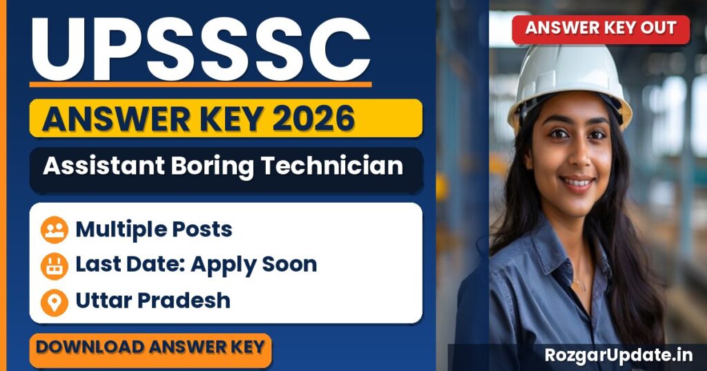 UPSSSC Assistant Boring Technician Answer Key 2026: Provisional Mains Exam Answer Key PDF Download - banner image