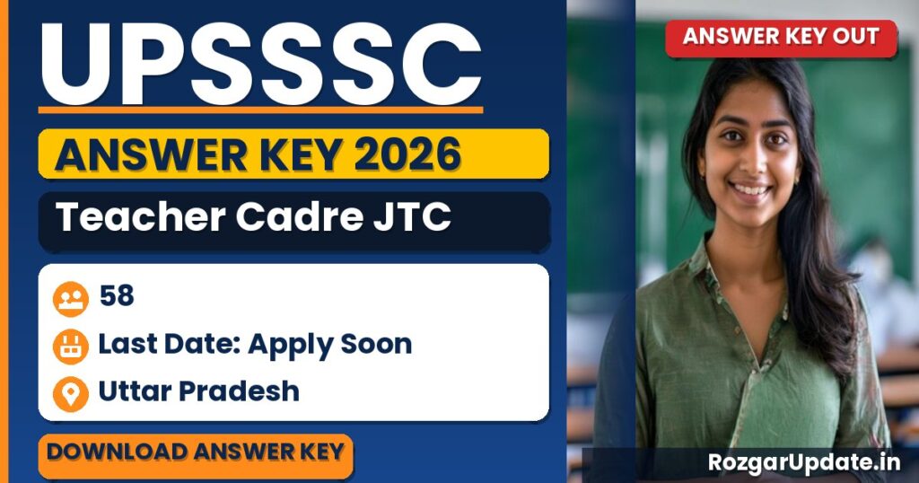 UPSSSC Teacher Cadre JTC Answer Key 2026 Out - banner image