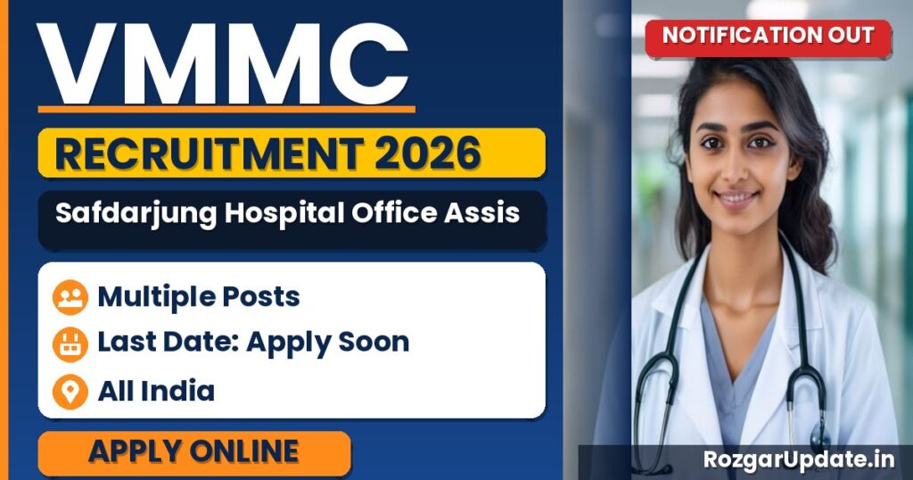VMMC Safdarjung Hospital Office Assistant Recruitment 2026 - banner image