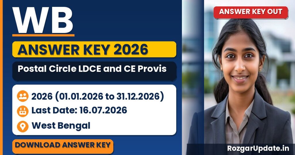 WB Postal Circle LDCE and CE Provisional Answer Key 2026 - banner image