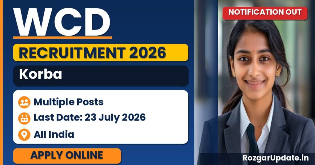 WCD Korba Recruitment 2026 - banner image