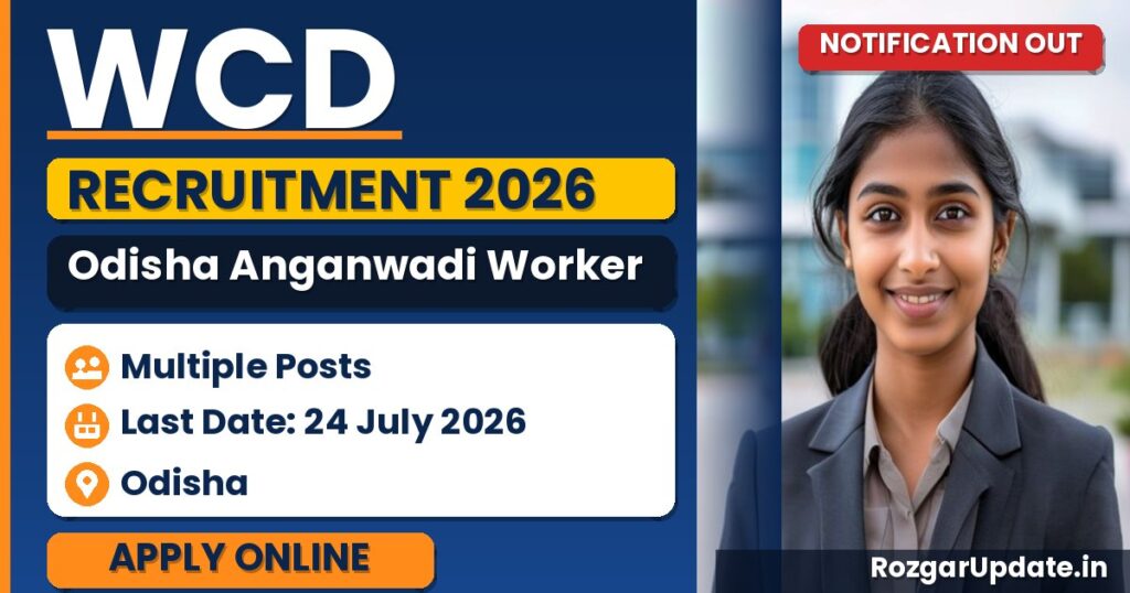 WCD Odisha Anganwadi Worker Recruitment 2026 - banner image